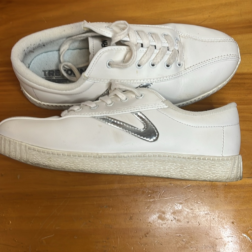 Tretorn Women's White Leather Nylite Plus Sneakers - White - 7